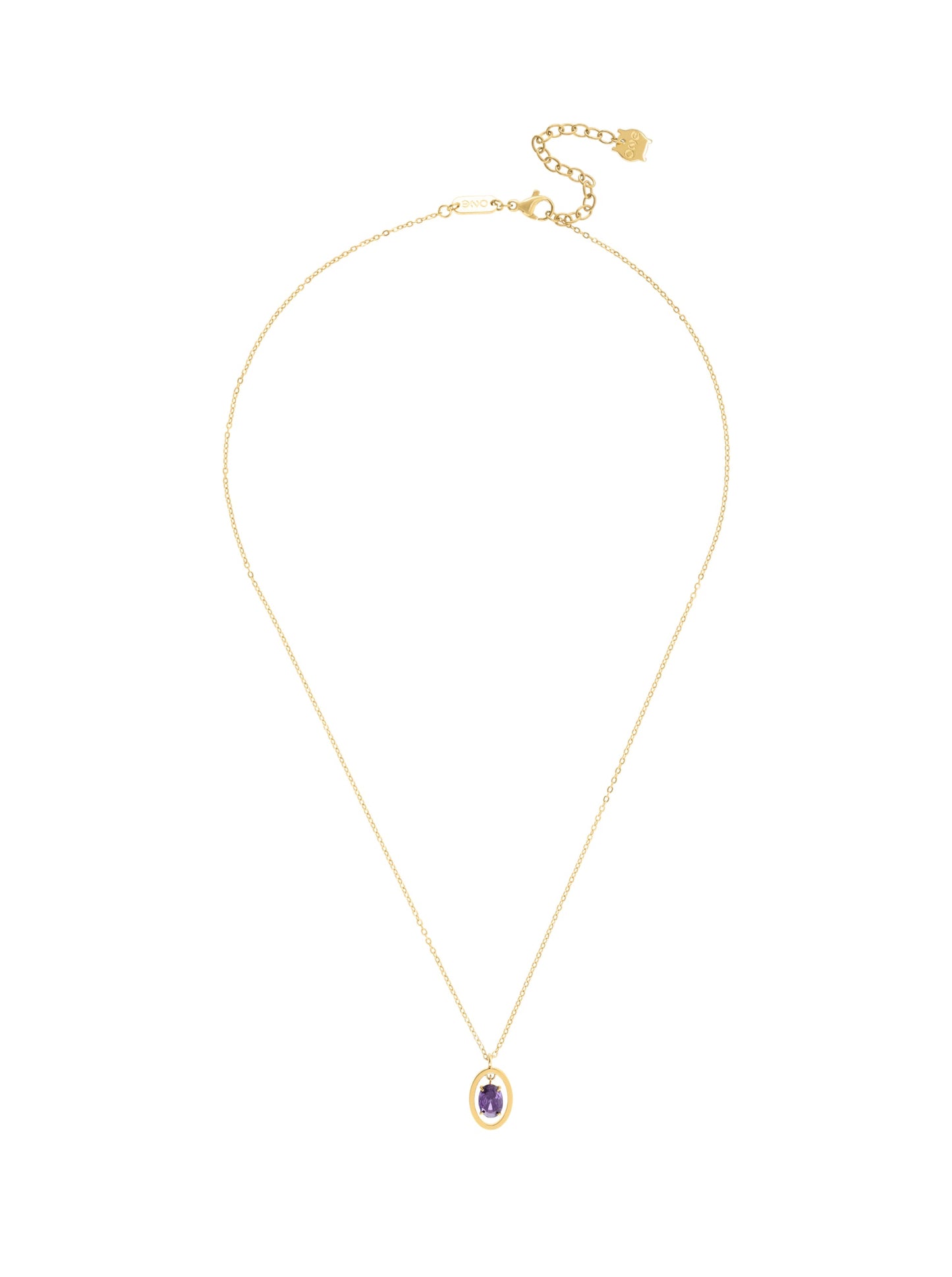 One Birthstone Necklace February - Wisdom