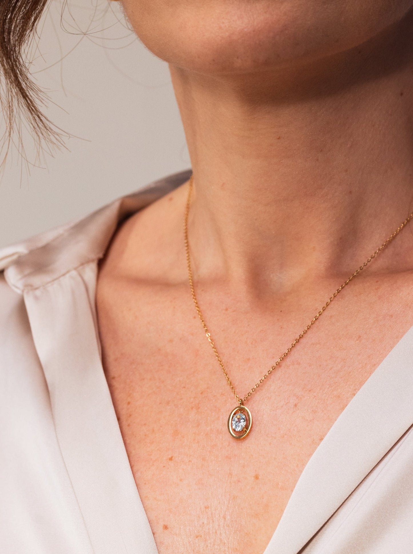 One Birthstone Necklace March - Serenity
