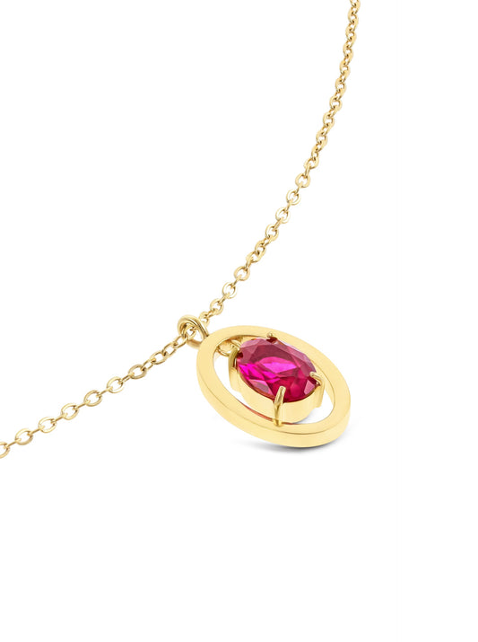 One Birthstone Necklace July - Passion