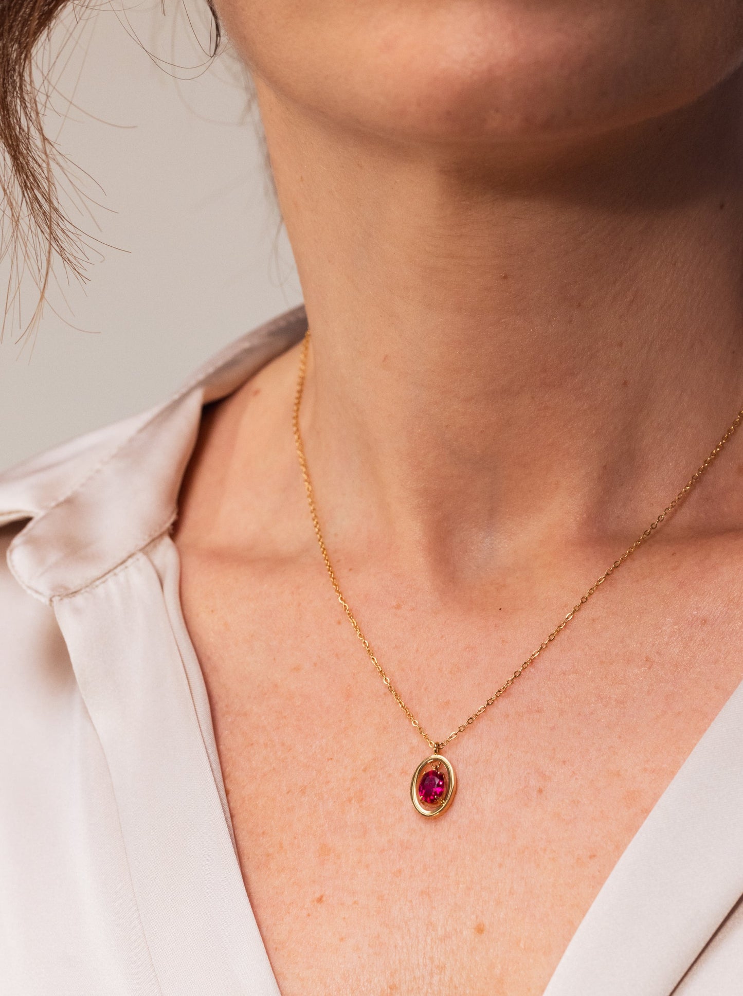 One Birthstone Necklace July - Passion