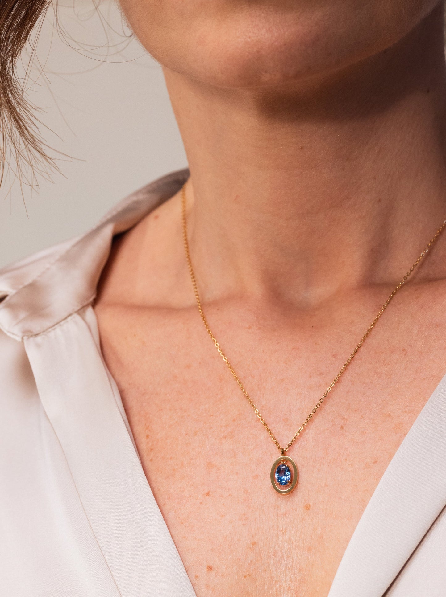 One Birthstone Necklace September - Prosperity