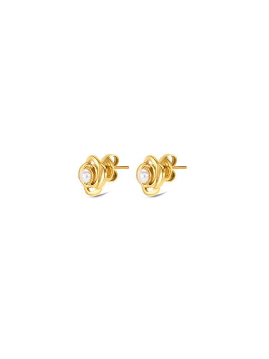 One Rose Pearl Earrings
