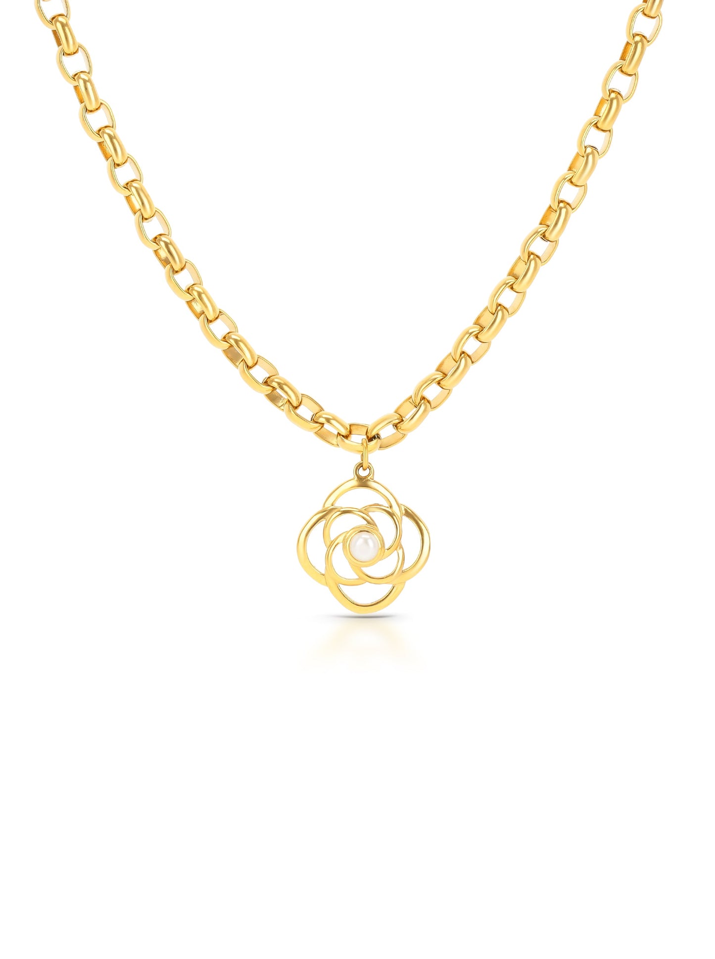 One Rose Pearl Necklace