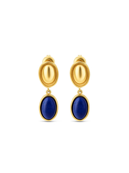 One Element Long Blue Earrings