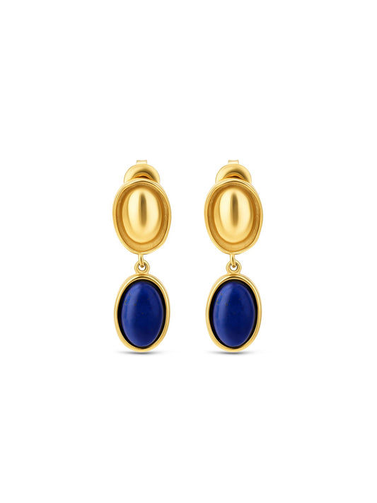 One Element Long Blue Earrings