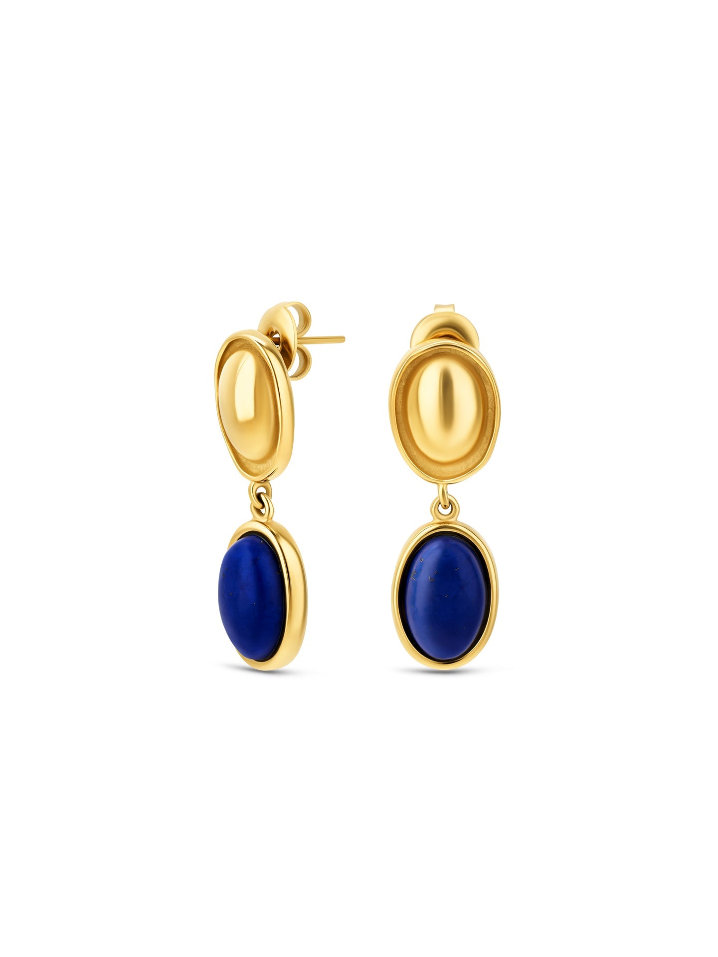 One Element Long Blue Earrings