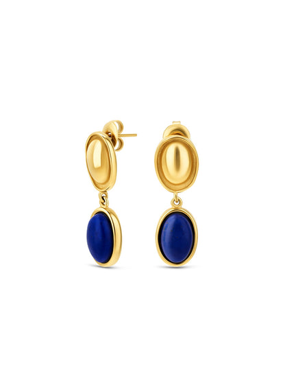 One Element Long Blue Earrings