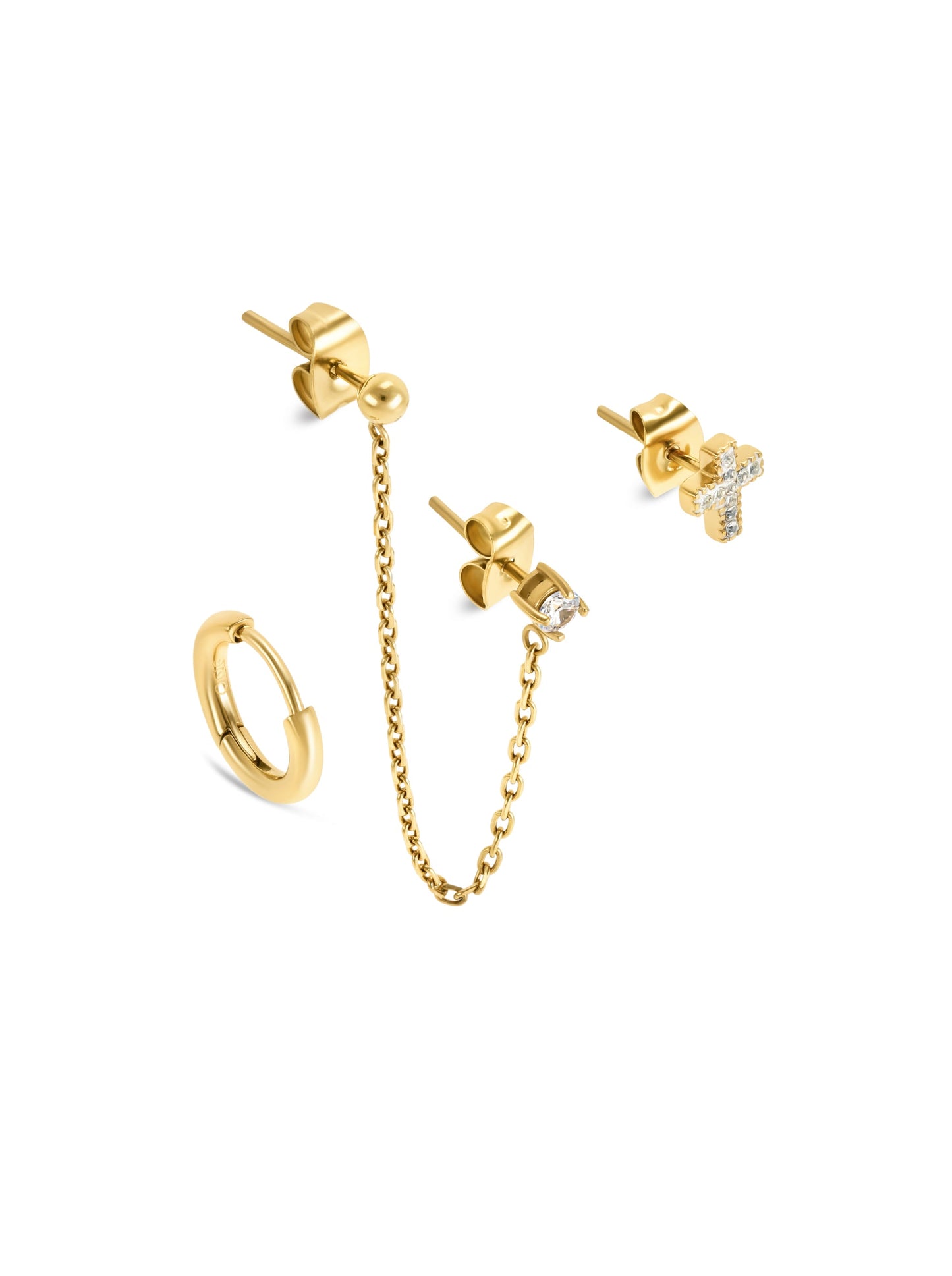 One Crossed Earring Set