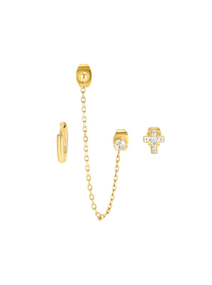 One Crossed Earring Set