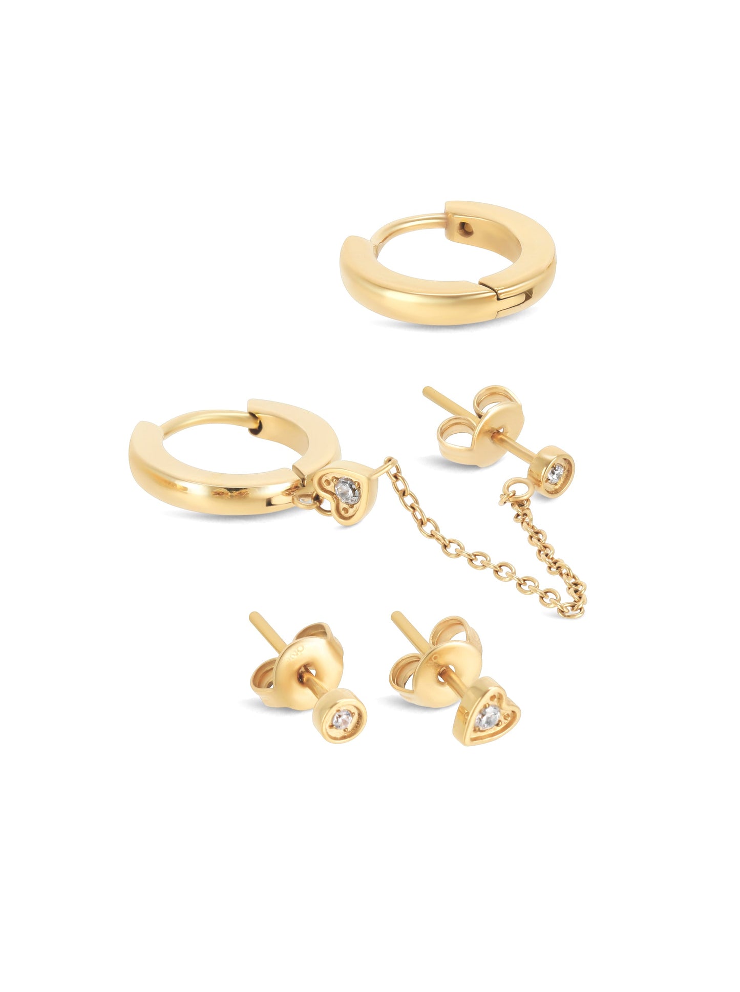 One Golden Four Earring Set