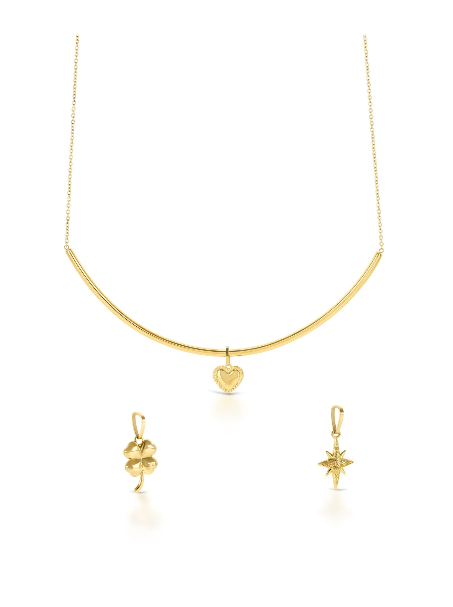 One Trinity Gold Necklace & Charms Set