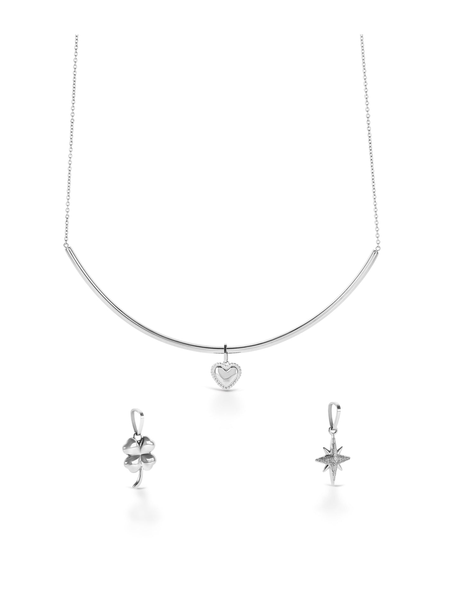 One Trinity Silver Necklace & Charms Set