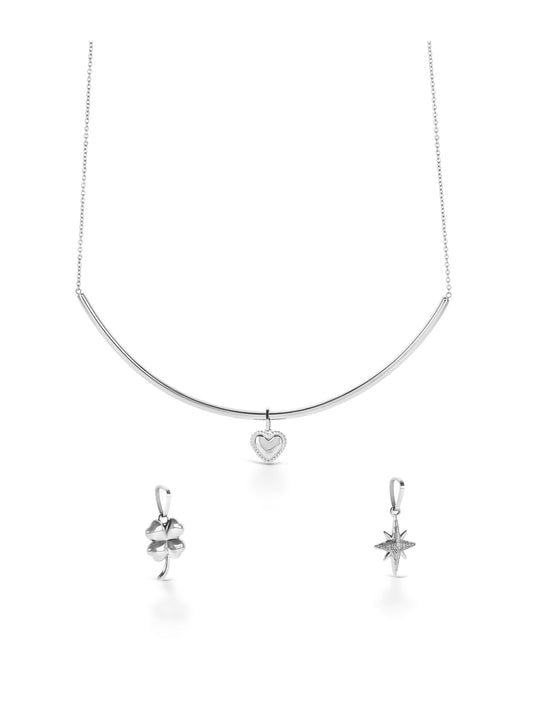 One Trinity Silver Necklace & Charms Set