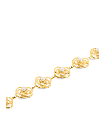 One Rose Pearl Necklace & Earring Set
