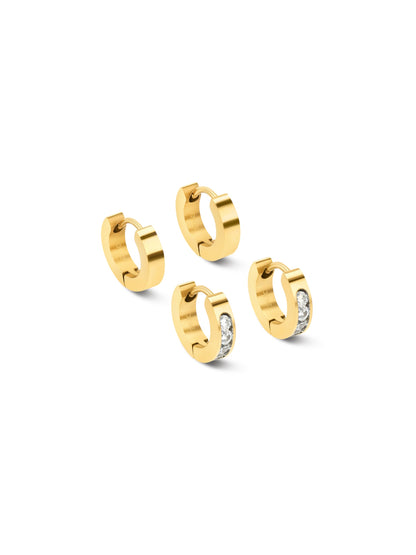 One Shimmer Gold Earring Set