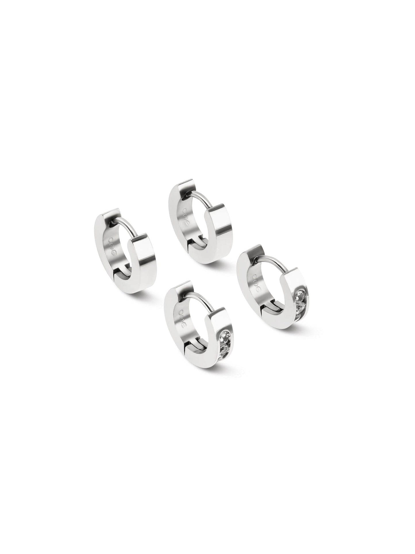 One Shimmer Silver Earring Set