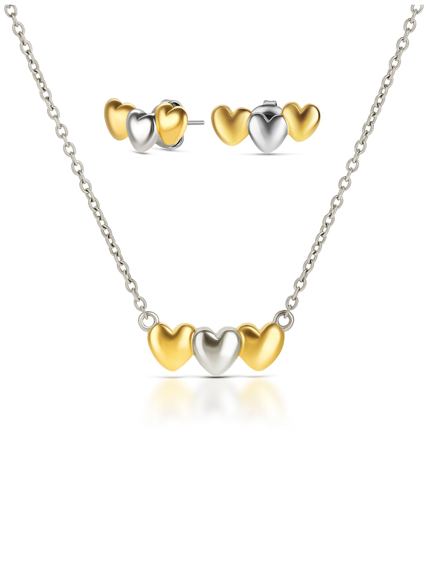 Set Necklace & Earrings One Crazy Heart Bicolor