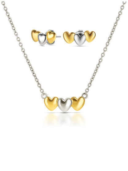 Set Necklace & Earrings One Crazy Heart Bicolor