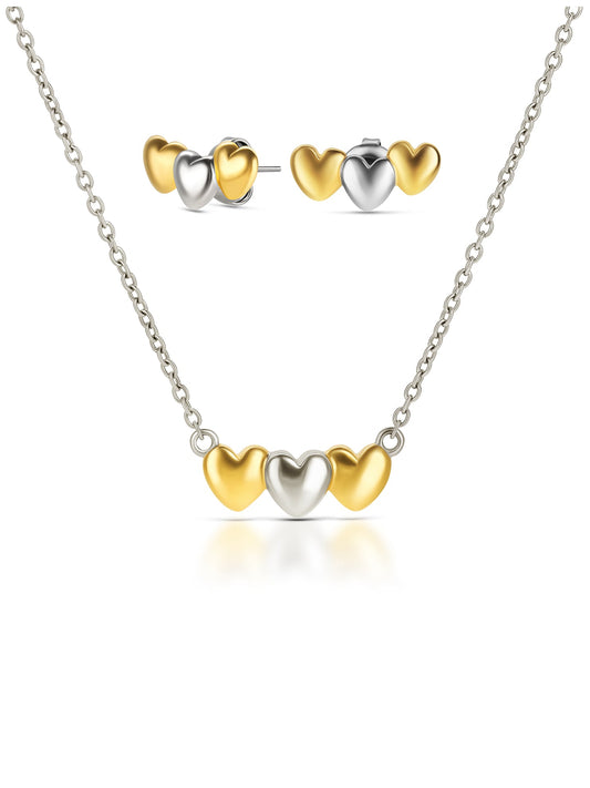 Set Necklace & Earrings One Crazy Heart Bicolor