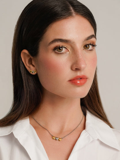 Set Necklace & Earrings One Crazy Heart Bicolor