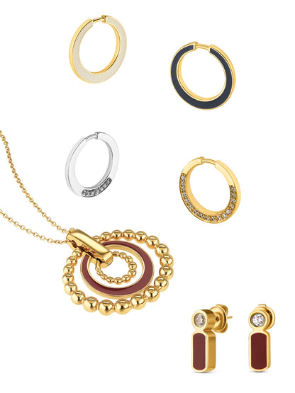 One Mood Rouge Necklace and Earrings Set