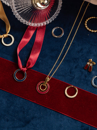One Mood Rouge Necklace and Earrings Set