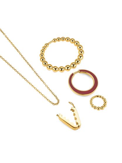 One Mood Rouge Necklace and Earrings Set