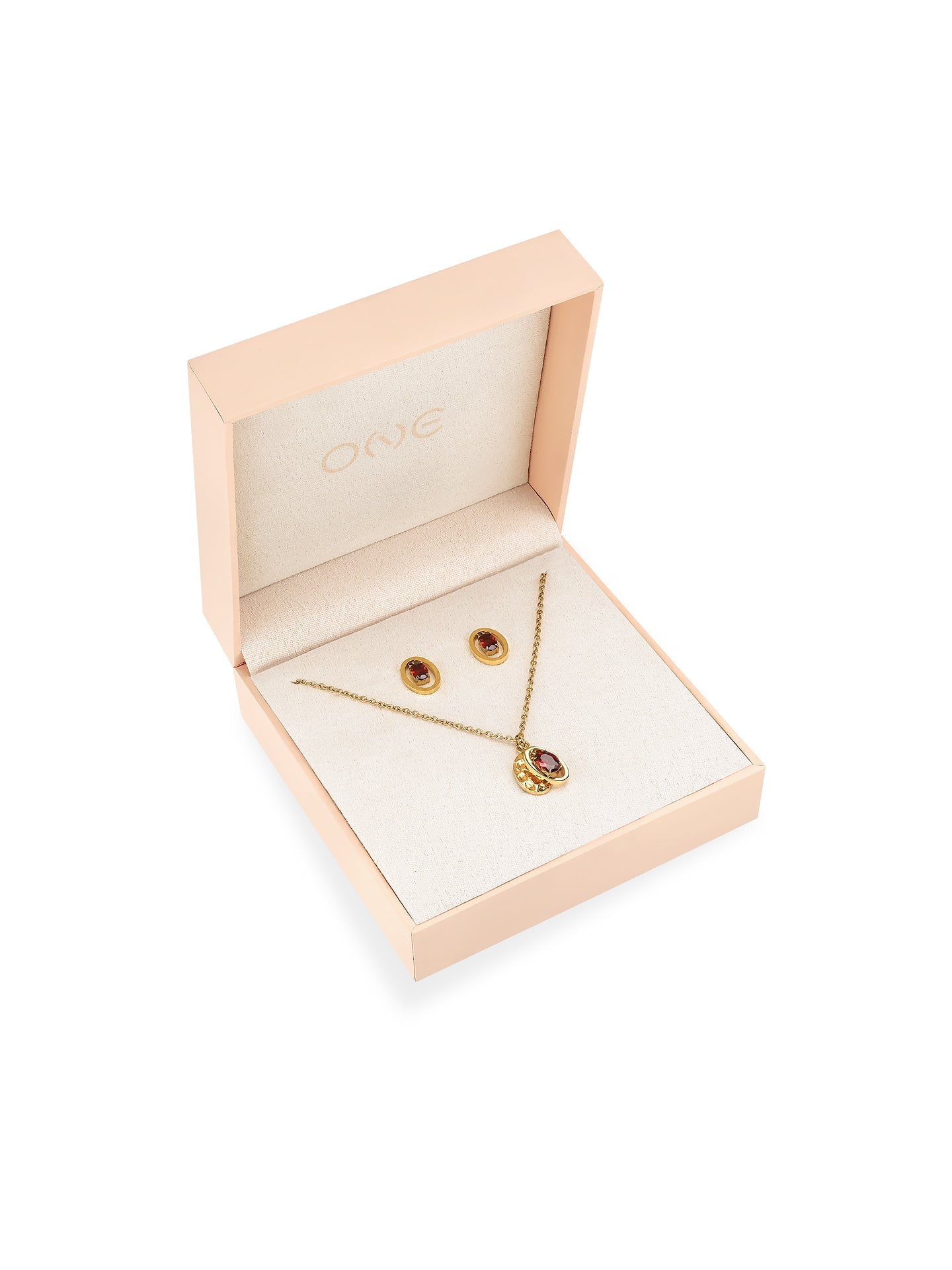 One Birthstone January Necklace & Earrings Set