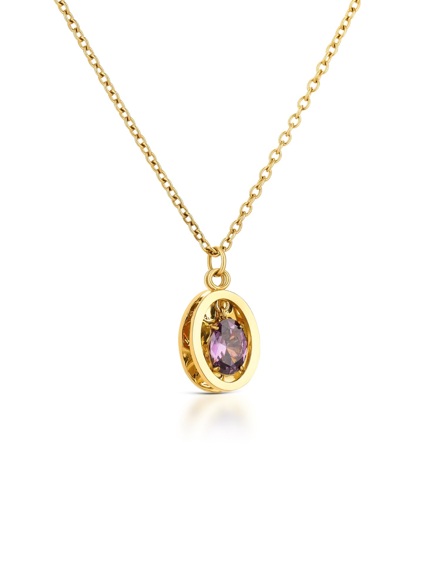 One Birthstone February Necklace & Earrings Set