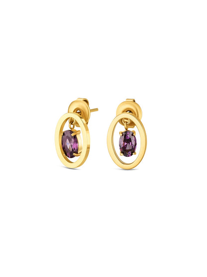 One Birthstone February Necklace & Earrings Set