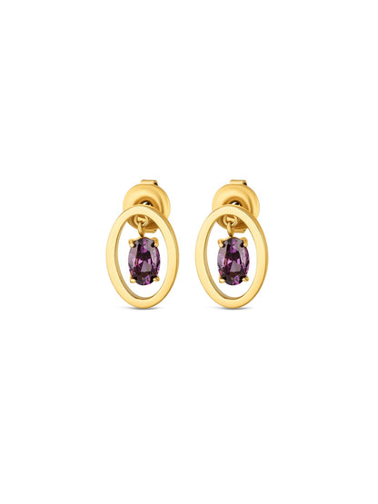 One Birthstone February Necklace & Earrings Set