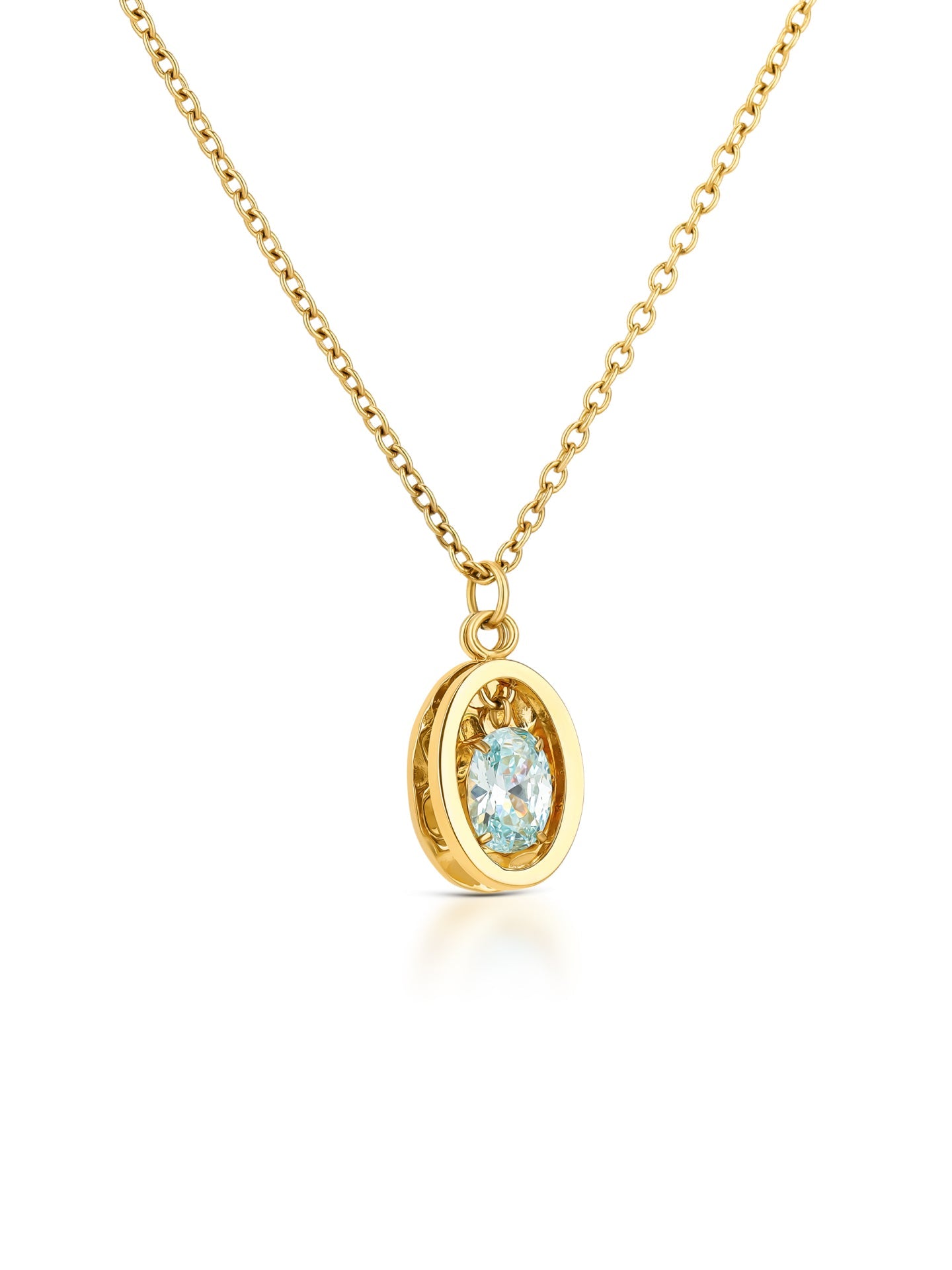 One Birthstone March Necklace & Earrings Set