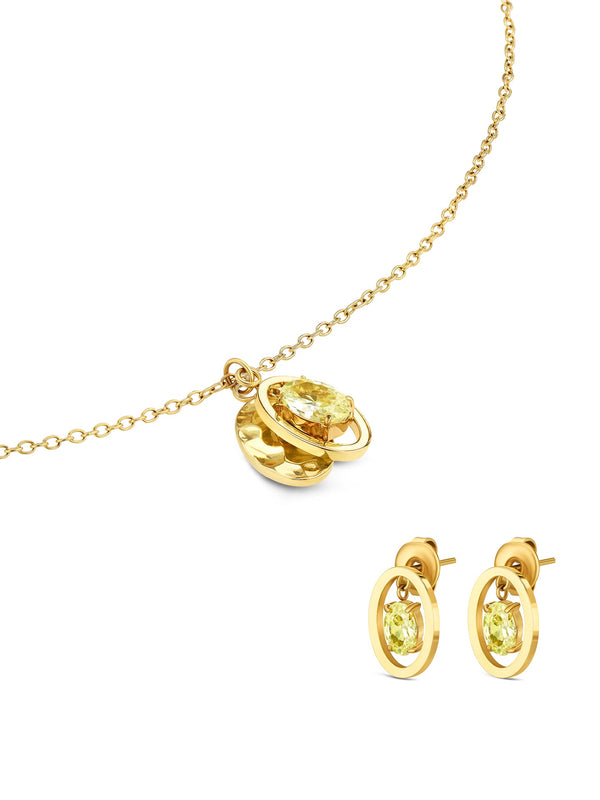 One Birthstone August Necklace & Earrings Set