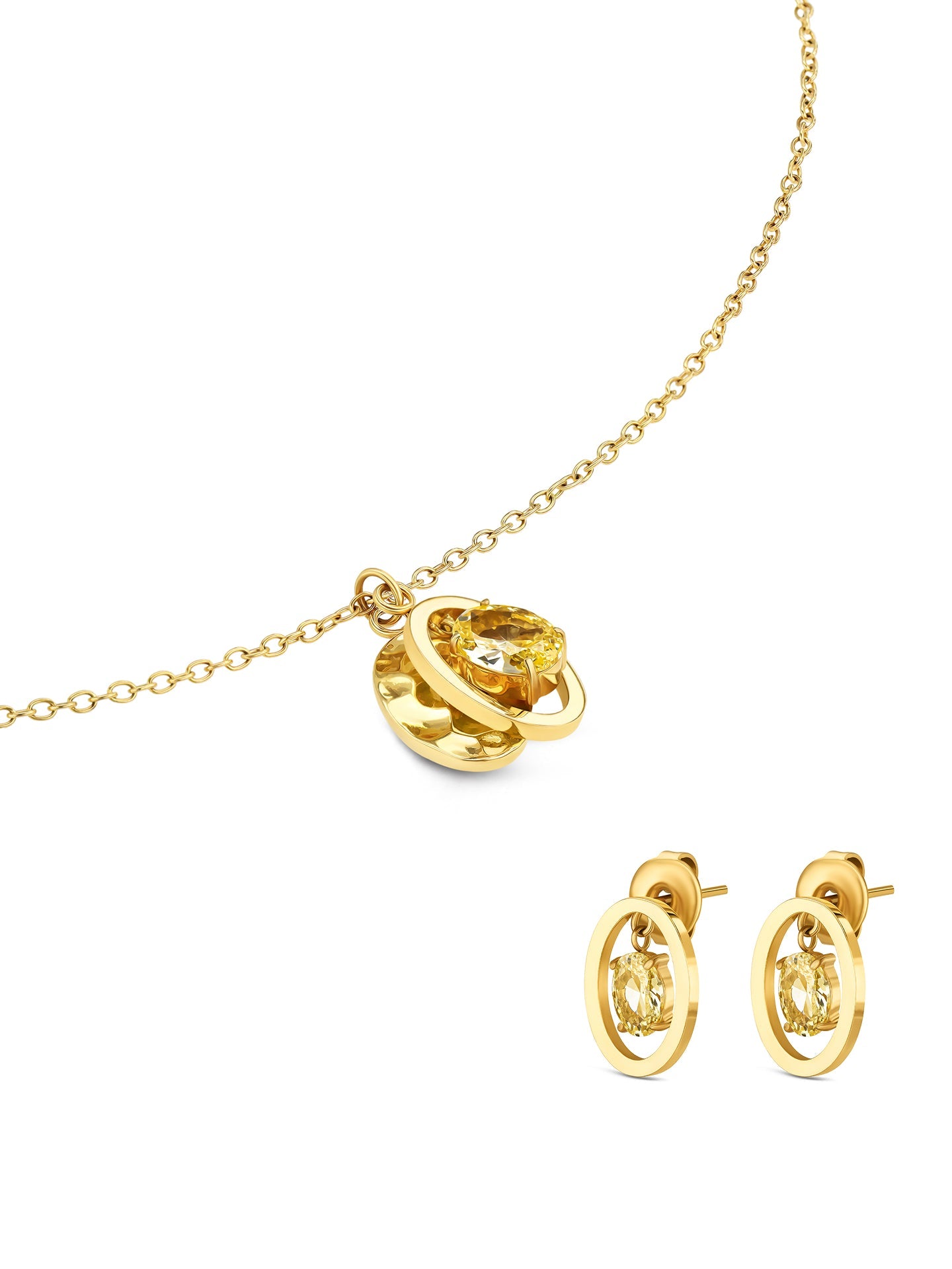 One Birthstone October Necklace & Earrings Set