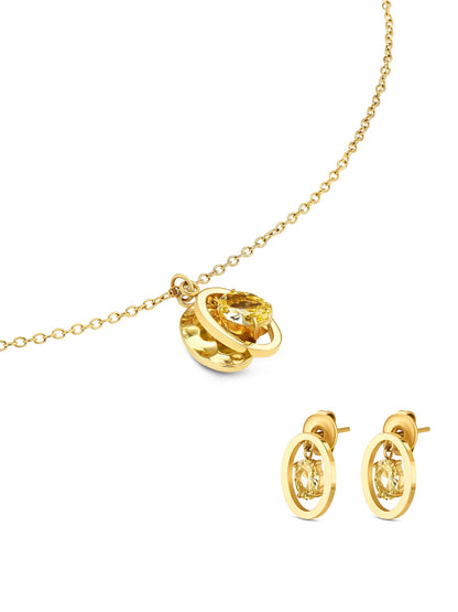 One Birthstone October Necklace & Earrings Set