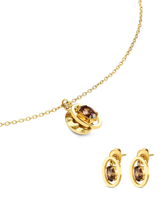 One Birthstone November Necklace & Earrings Set