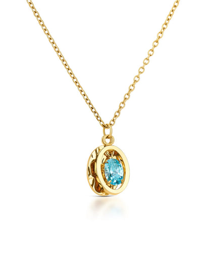 One Birthstone December Necklace & Earrings Set
