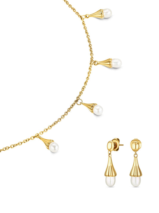 One Sea Pearl Necklace & Earrings Set