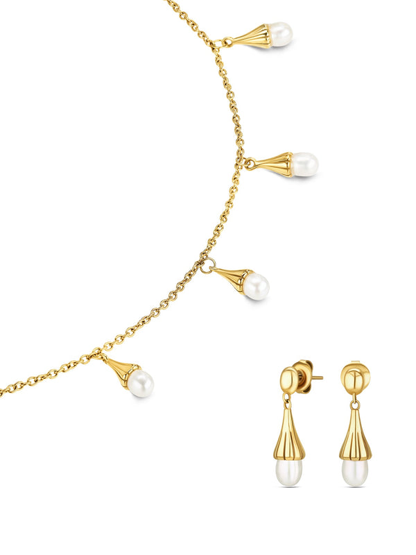One Sea Pearl Necklace & Earrings Set