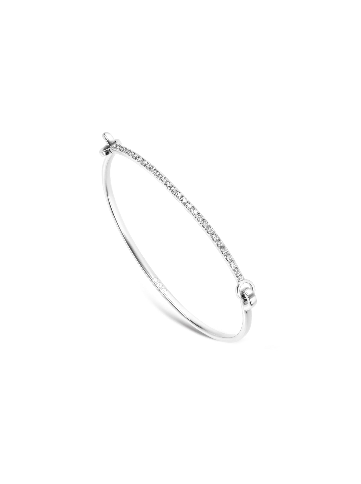 One Silver Frost Crystal Cuff Bracelet