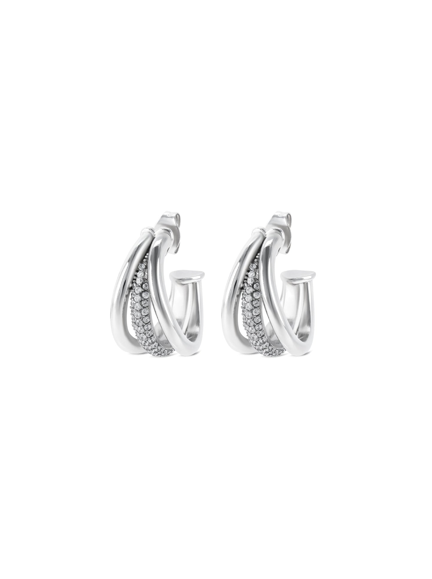 One Silver Frost Crystal Earrings