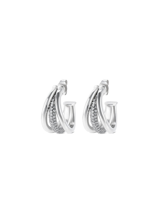 One Silver Frost Crystal Earrings