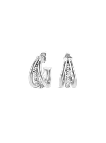One Silver Frost Crystal Earrings