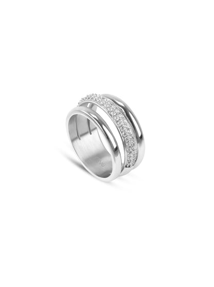 One Silver Frost Crystal Ring