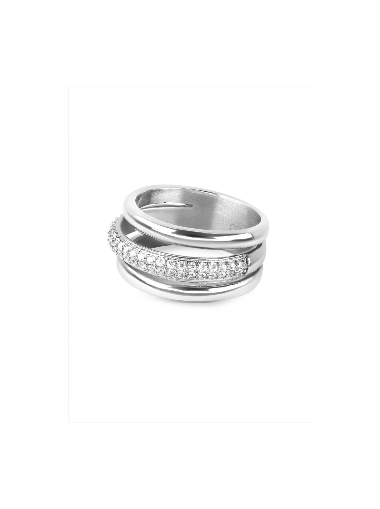 One Silver Frost Crystal Ring