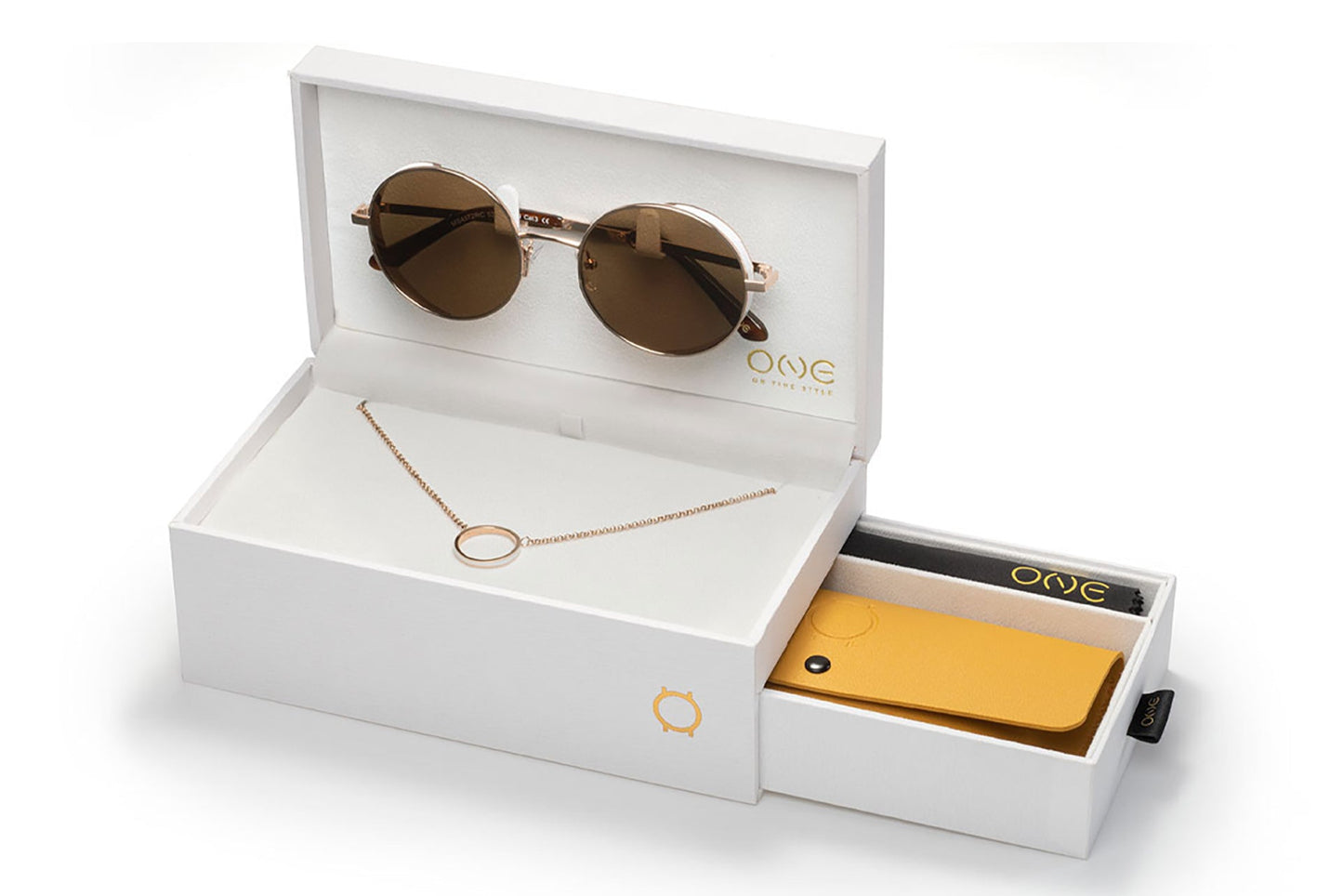 One Unique White Sunglasses Case