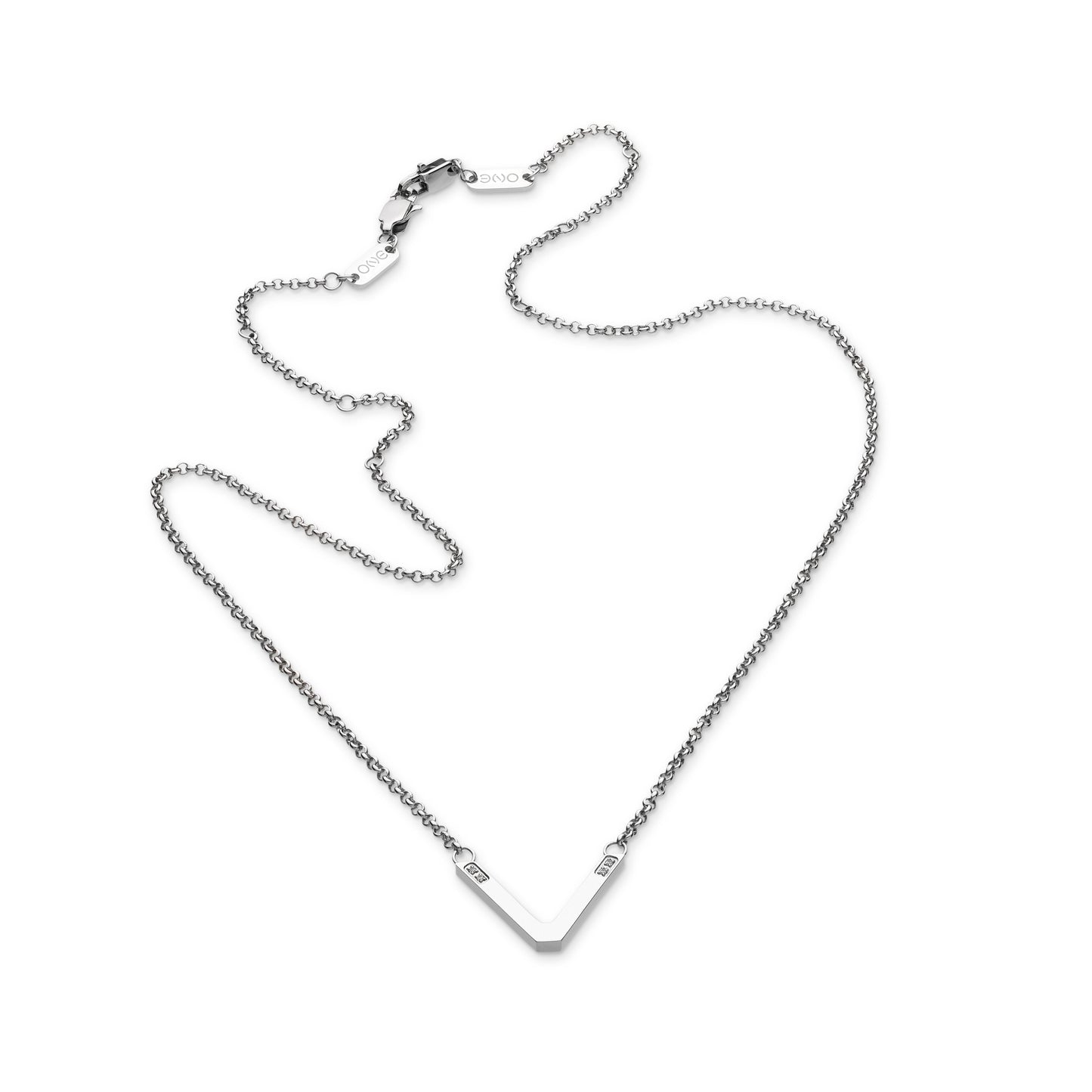 2-in-1 One V Silver Glasses Chain