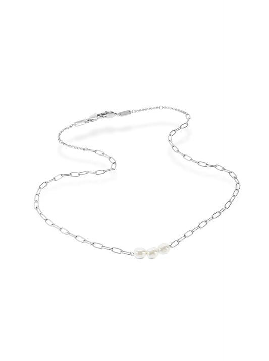 2-in-1 One Pearls Silver Glasses Chain