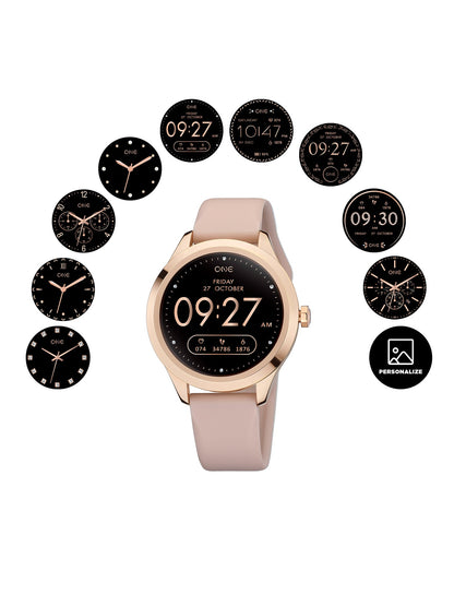One Mini Rose Gold Silicone Smartwatch