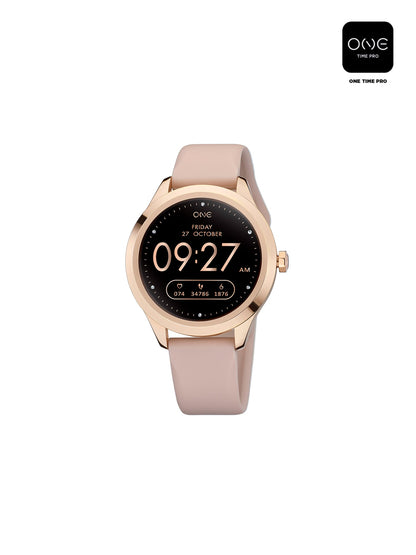 One Mini Rose Gold Silicone Smartwatch
